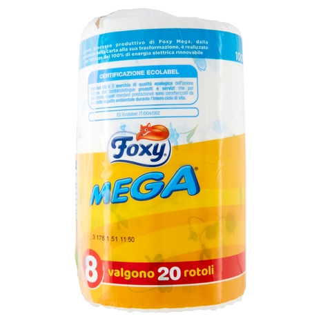 Foxy Mega carta igienica 2 veli 8 maxi rotoli